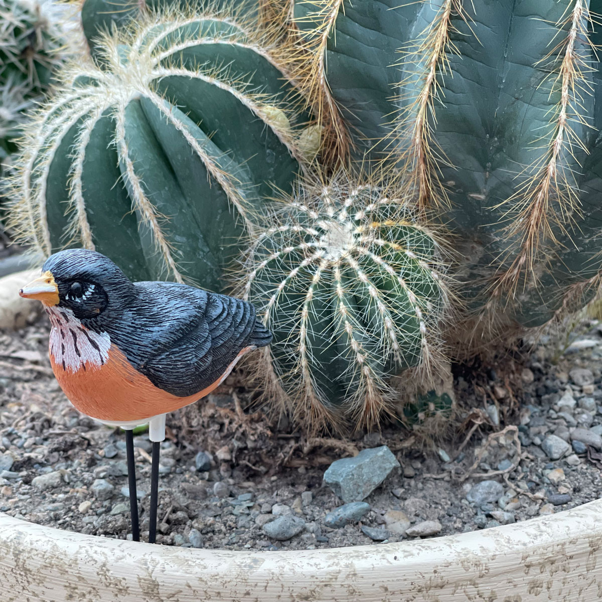 سنسور تشخیص زمان آبیاری گیاه Plant Pal طرح پرنده طوسی نارنجی